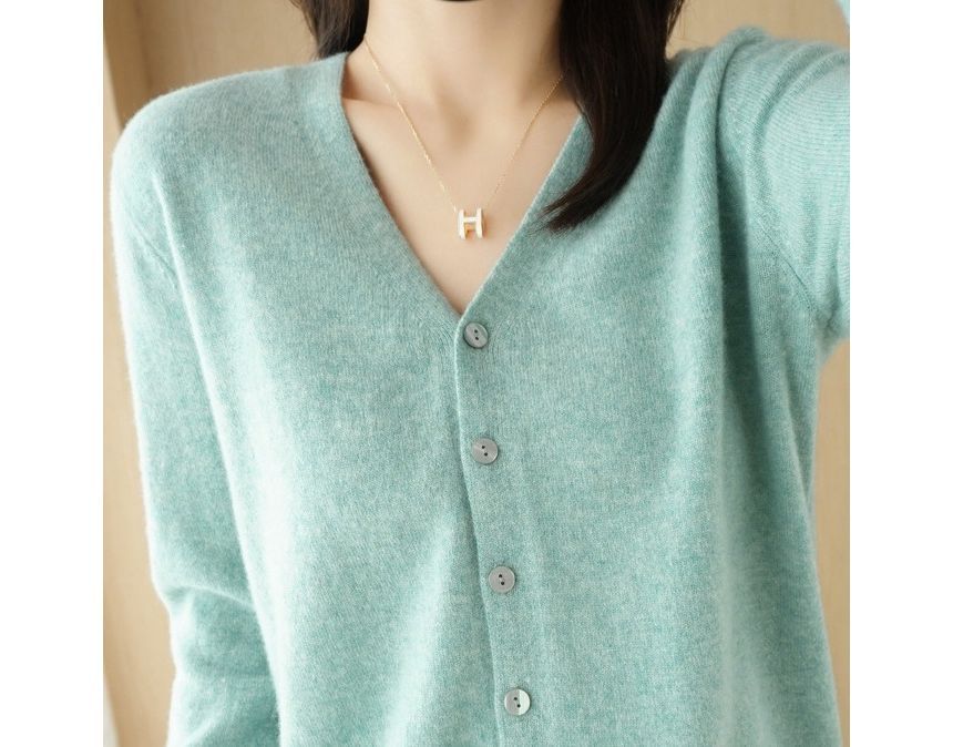 V-Neck Button-Up Cardigan