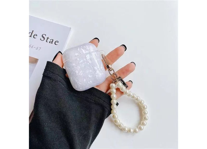 Scallop Texture Faux Pearl Strap AirPods / Pro Earphone Case Skin