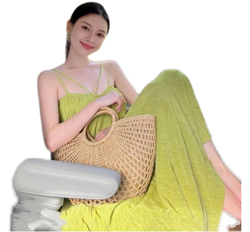 Thin Strap Solid Midi A-Line Sundress