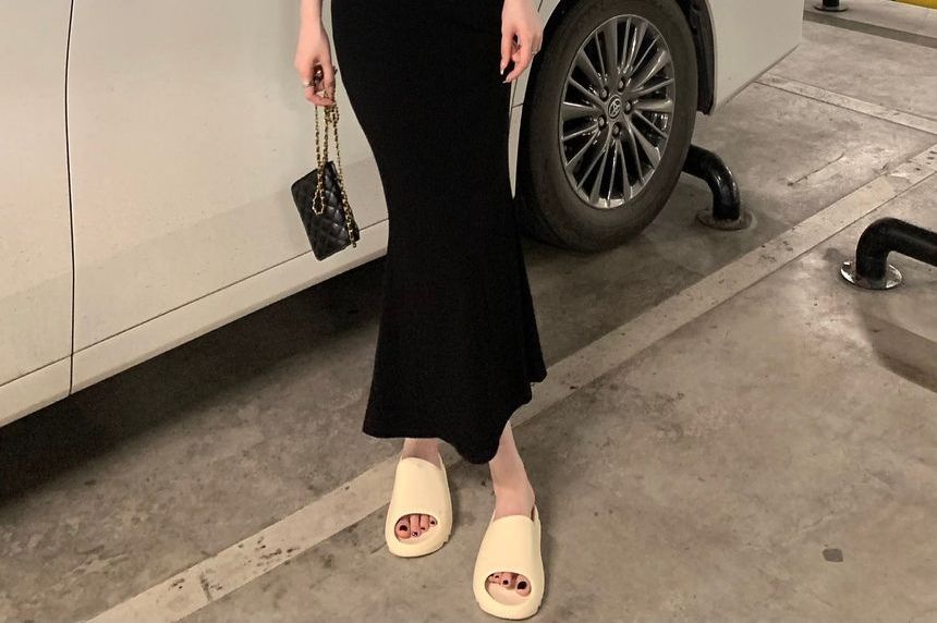 Mermaid Midi Dress with Thin Straps