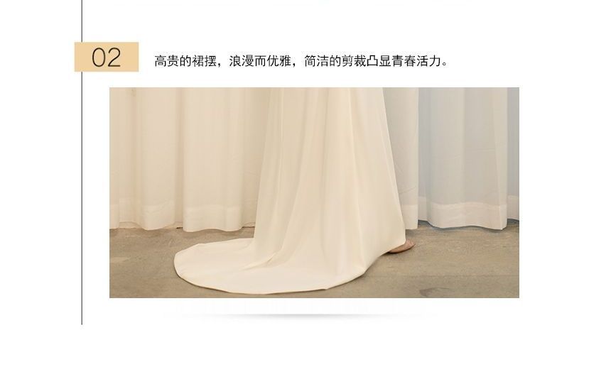 Ruched Slit A-Line Wrap Wedding Gown with Bolero Set