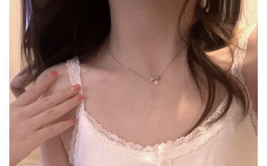 Henley Style Lace-Trim Crop Camisole