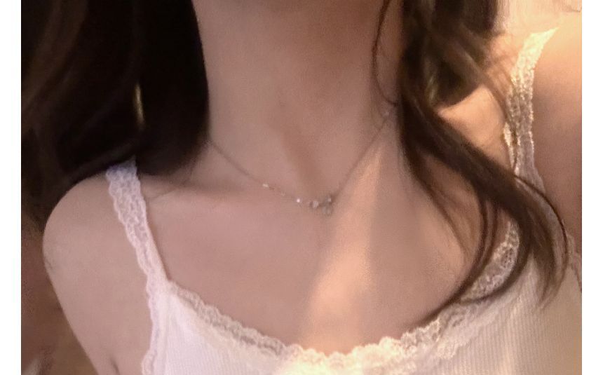 Henley Style Lace-Trim Crop Camisole