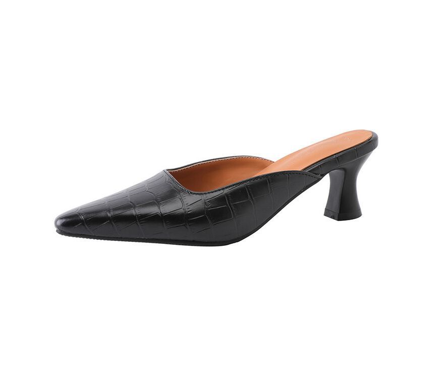 Kitten Heel Pointed Mules - Classic