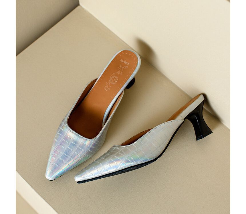 Kitten Heel Pointed Mules - Classic