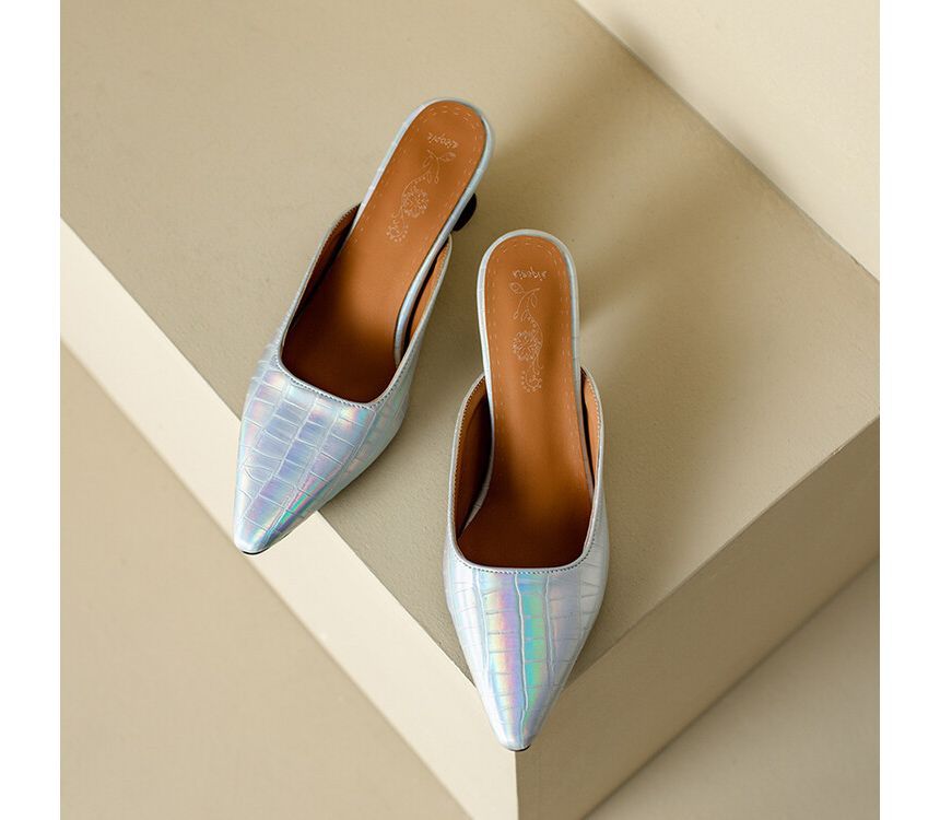 Kitten Heel Pointed Mules - Classic