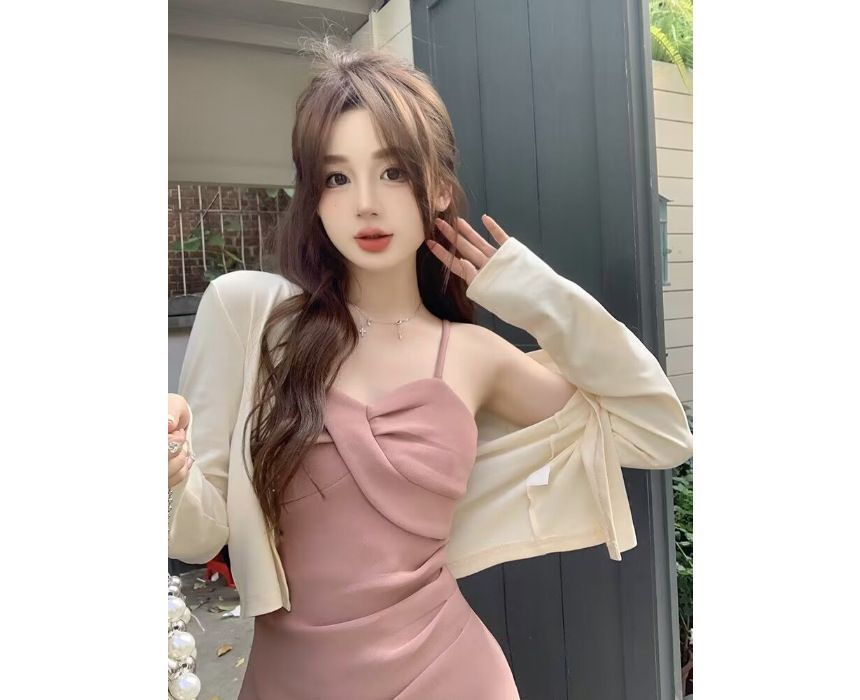 Midi Dress with Thin Straps