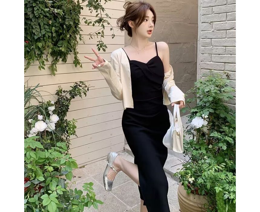 Midi Dress with Thin Straps