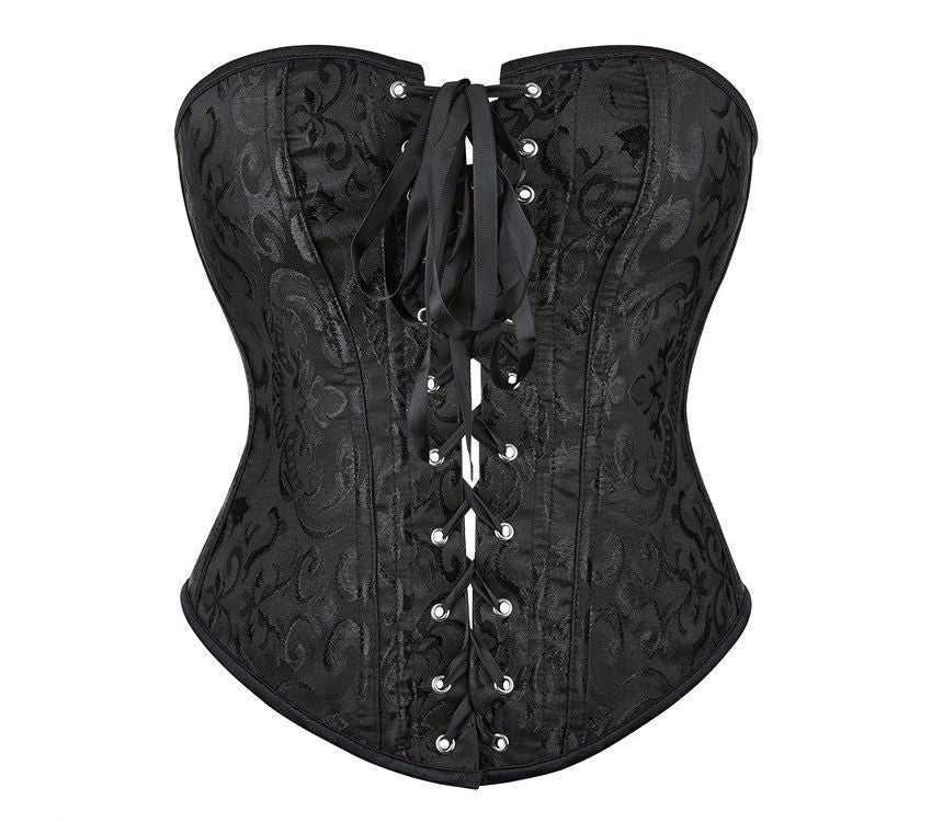 Jacquard Lace-Up Corset Top