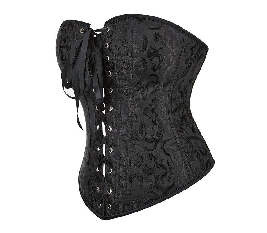 Jacquard Lace-Up Corset Top