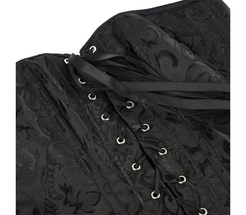 Jacquard Lace-Up Corset Top