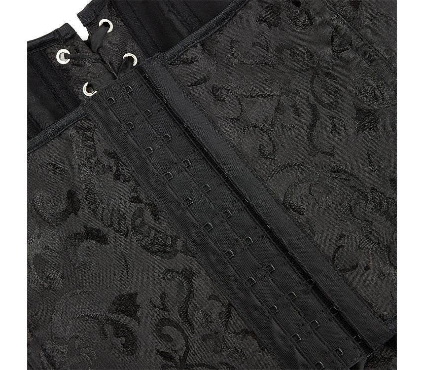 Jacquard Lace-Up Corset Top
