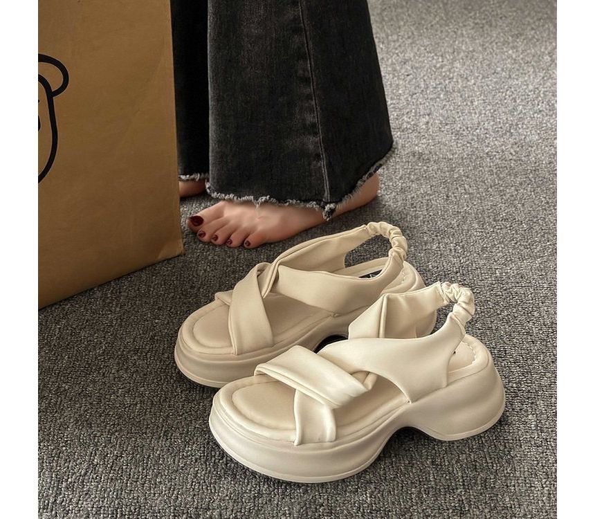 Knot Platform Slingback Sandals - Chunky