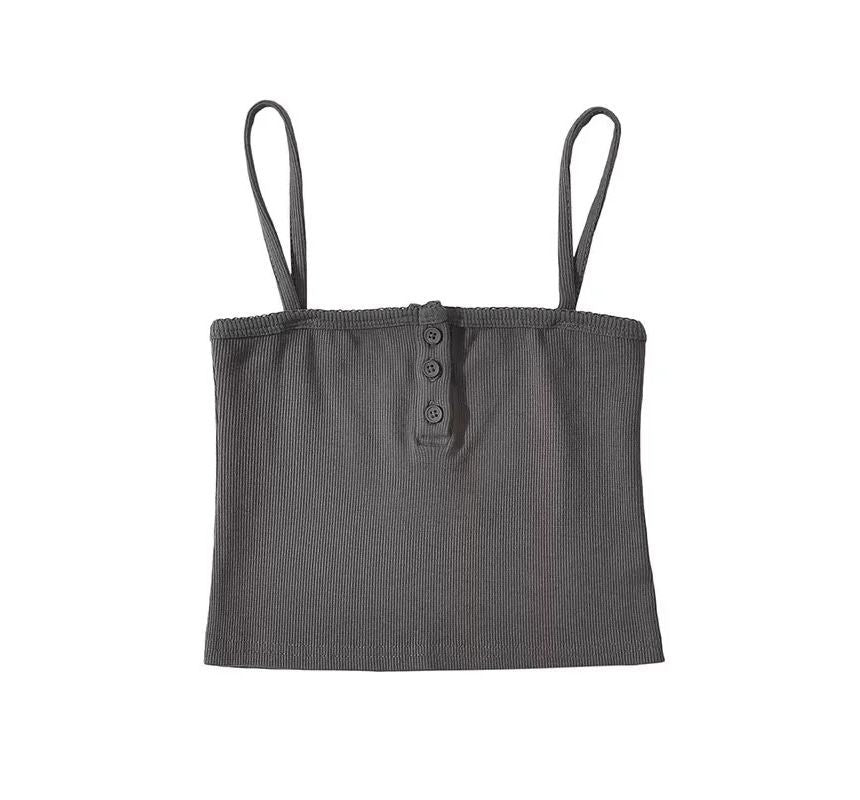 Square Neck Lace-Trim Crop Camisole