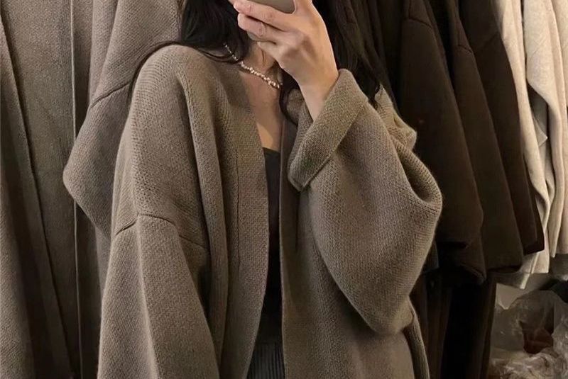 Open Front Oversized Long Cardigan