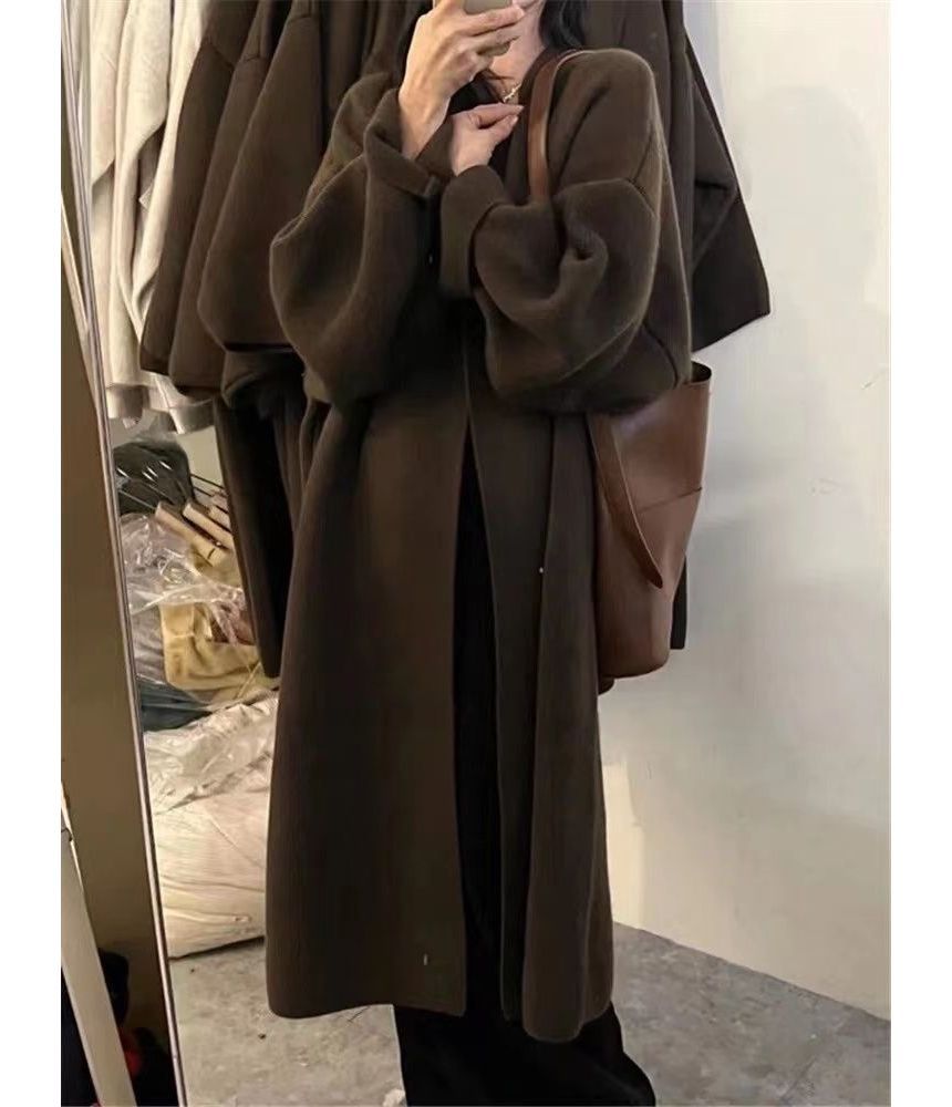 Open Front Oversized Long Cardigan