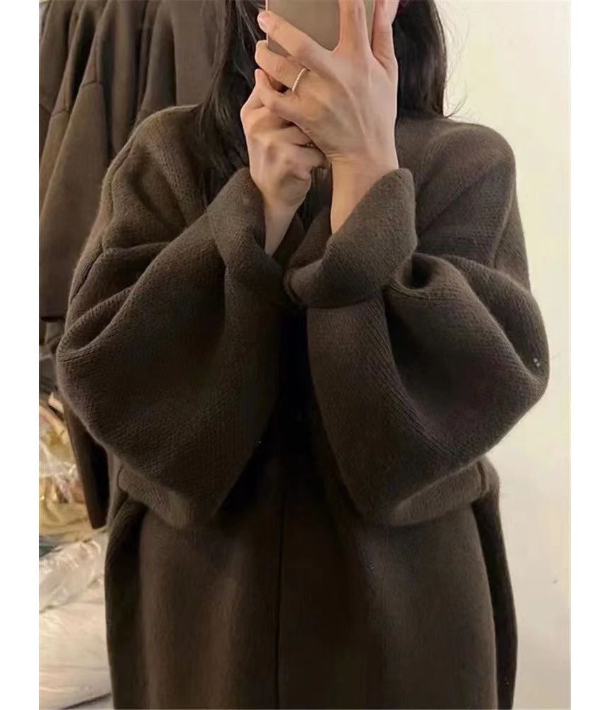 Open Front Oversized Long Cardigan