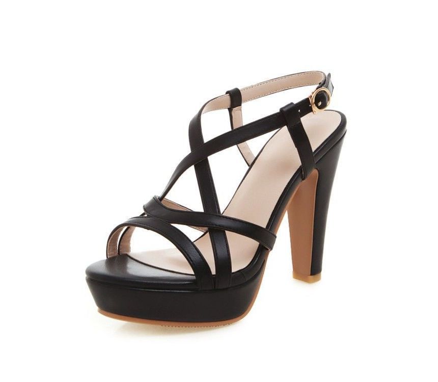 Chunky Heel Platform Ankle Strap Sandals - Block