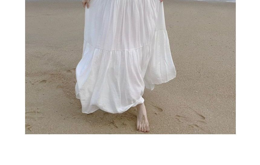 Cutout Tiered Maxi A-Line Sundress with Thin Straps