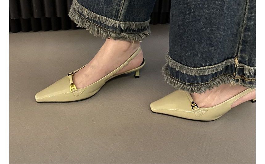 Pointy High Heel Slingback Sandals - Classic