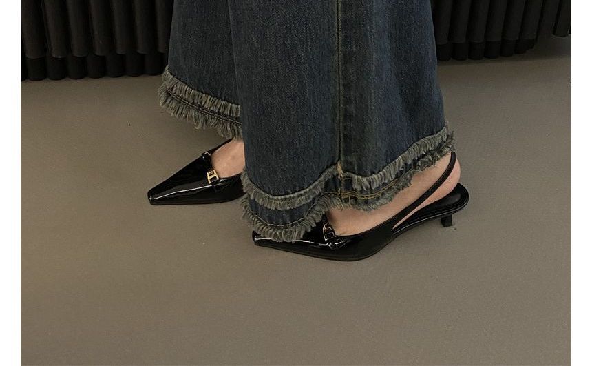 Pointy High Heel Slingback Sandals - Classic