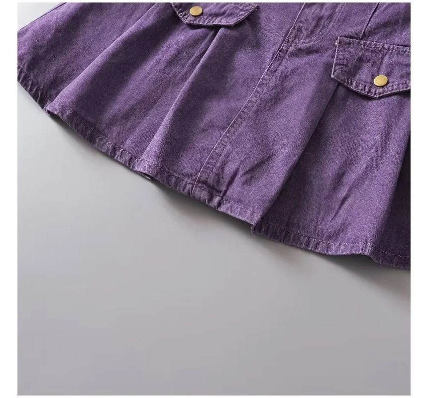 Elevated Rise Denim A-Line Mini Skirt
