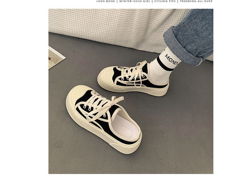 Contrast Trim Platform Sneaker Mules - Sporty