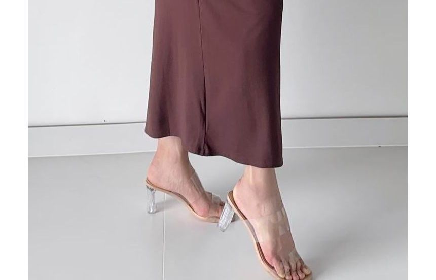 Elevated Rise Solid Asymmetric H-Line Maxi Skirt