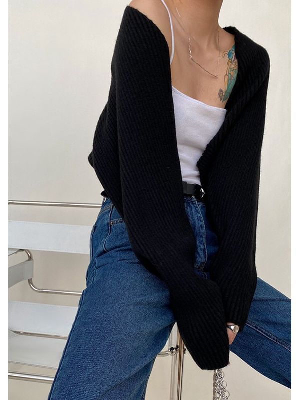 Puff Sleeve Knit Shrug