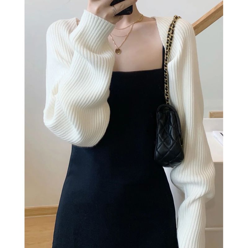 Puff Sleeve Knit Shrug