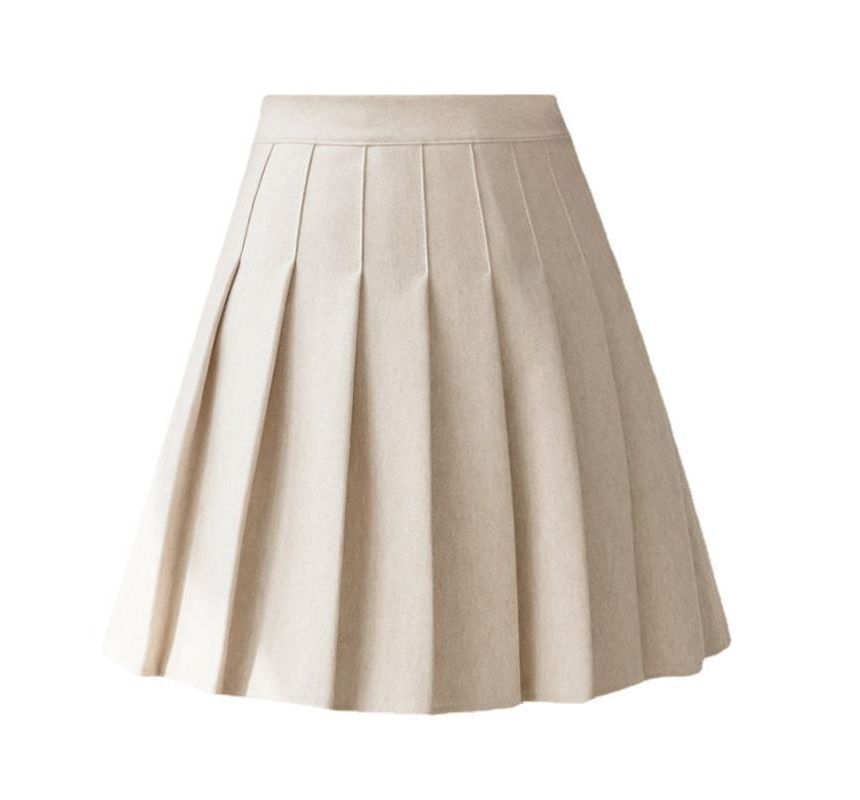Clean Design Pleated Mini Skirt with High-Rise Silhouette
