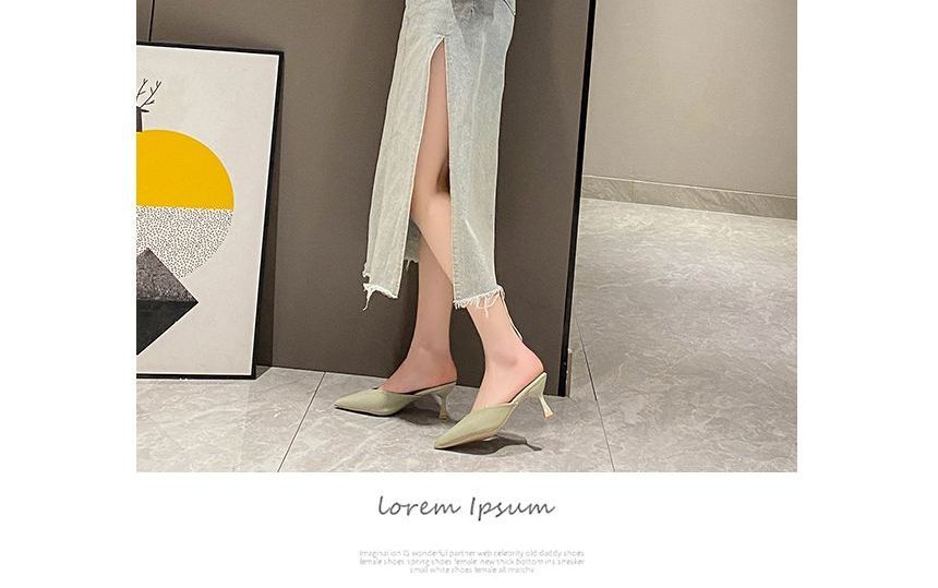 Pointed Low-Heel Mules