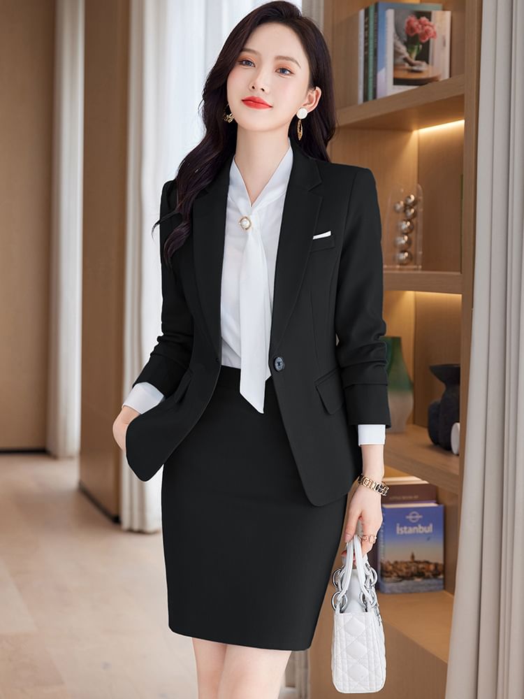 Versatile Blazer, Pencil Skirt, and Tapered Pants Ensemble