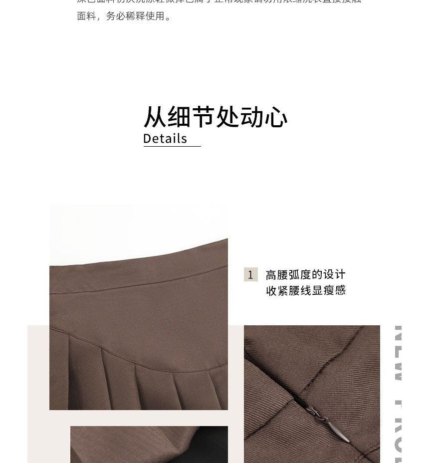 Mid-Rise Pleated Mini Skirt in Solid Color