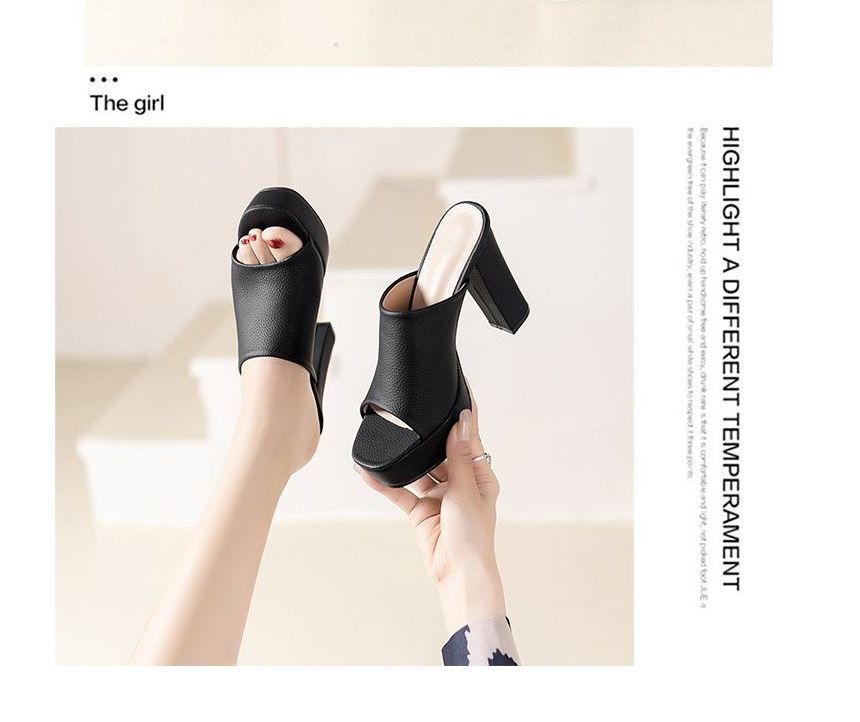 Chunky Platform Slide Sandals