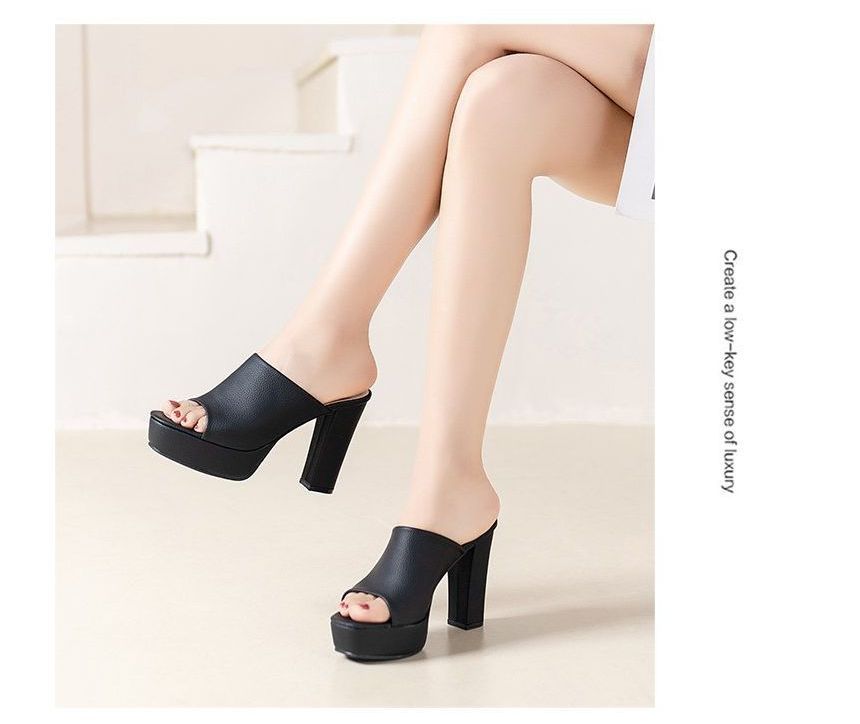 Chunky Platform Slide Sandals