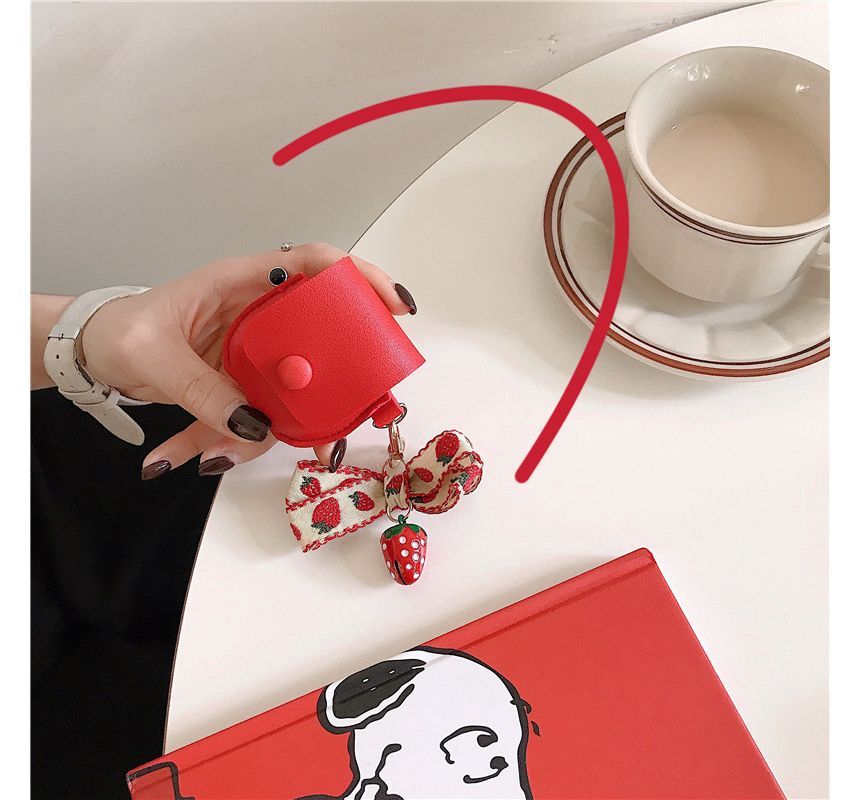 Strawberry Ribbon AirPods Earphone Case Skin