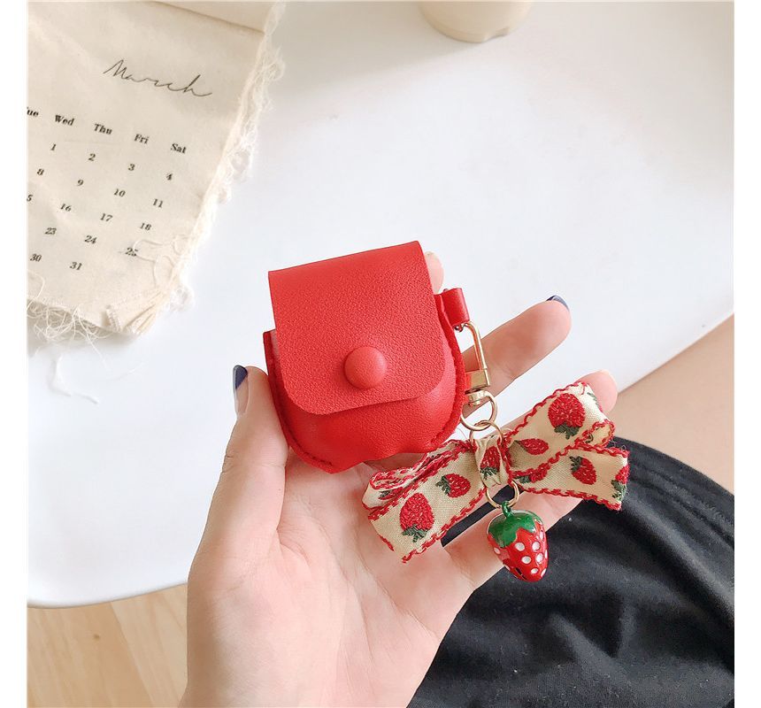 Strawberry Ribbon AirPods Earphone Case Skin