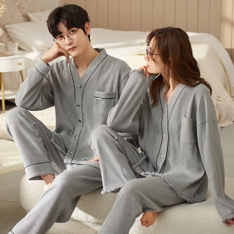 Long-Sleeve Couple Matching Loungewear Set