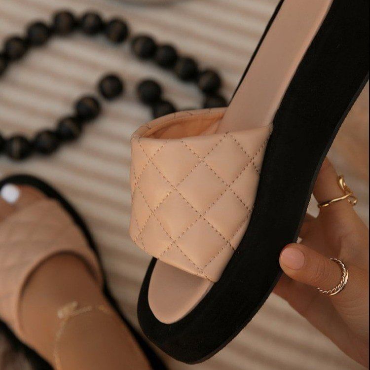 Faux Leather Platform Sandals