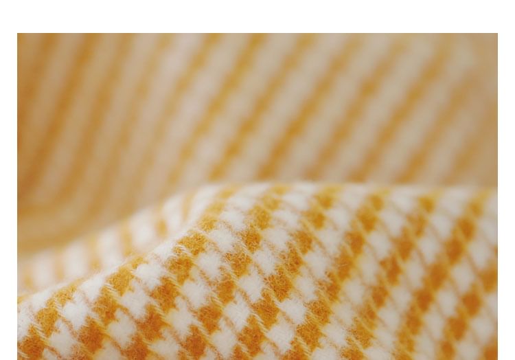 Couple Matching Pajama Set: Long-Sleeve Collared Houndstooth Button-Up Top + Pants (Various Designs)