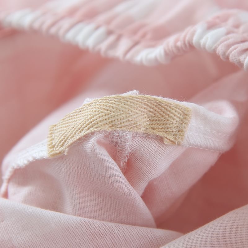 Couple Matching Pajama Set: Long-Sleeve Collared Plaid Shirt + Elastic Waist Straight Leg Pants