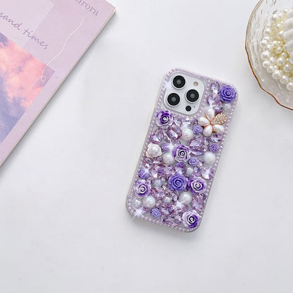 Floral Rhinestone Phone Case