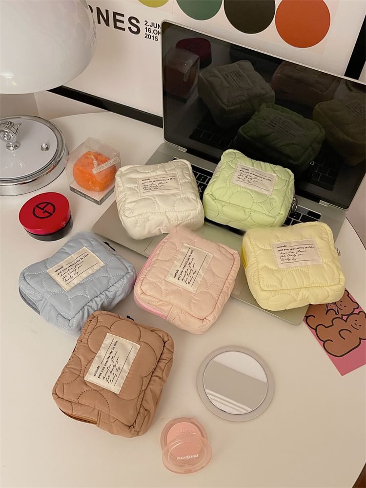 Lettering Applique Sanitary Pouch