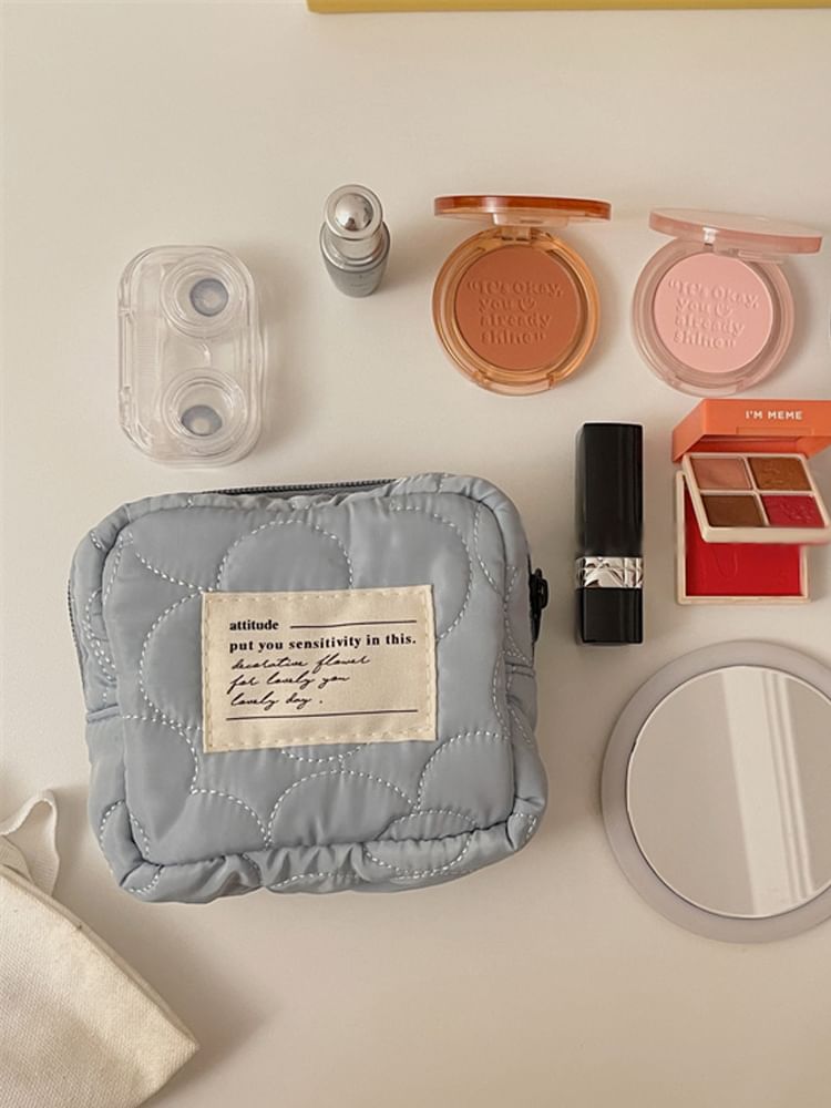 Lettering Applique Sanitary Pouch