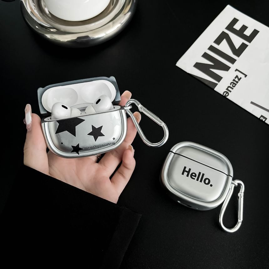 Metallic Star AirPods / Pro Earphone Case Skin With Charm