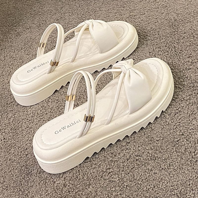 Knot Plain Slide Sandals