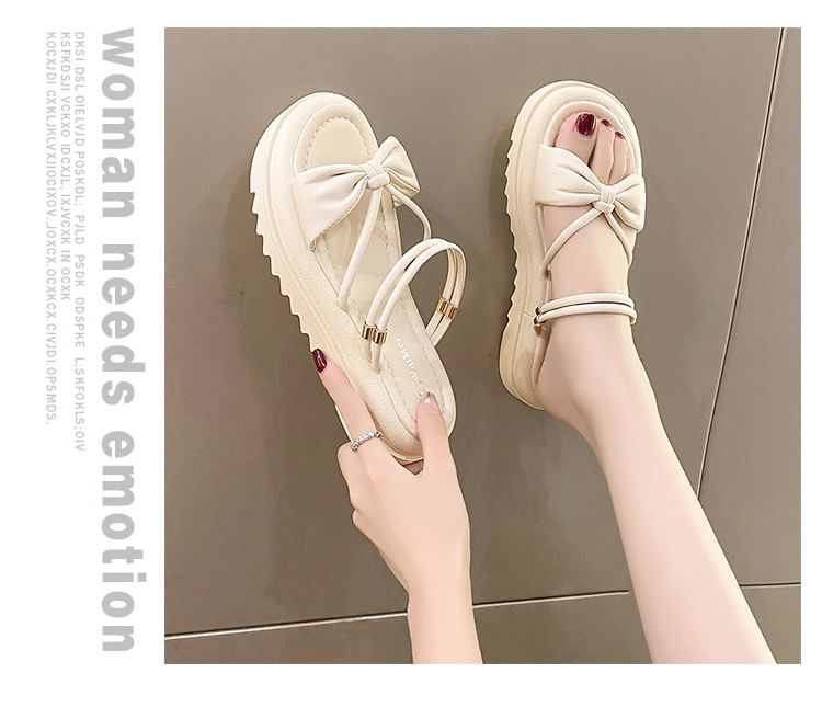 Knot Plain Slide Sandals