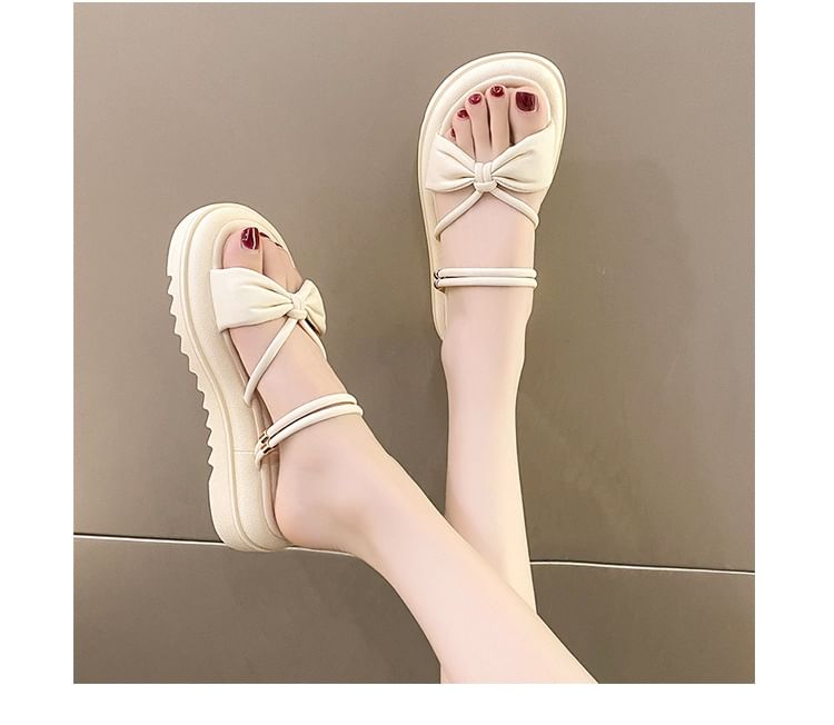 Knot Plain Slide Sandals