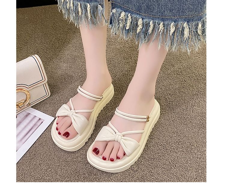Knot Plain Slide Sandals